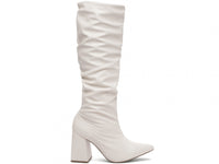 Bota Franzida Feminina Off White em Napa