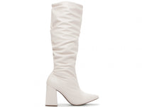 Bota Franzida Feminina Off White em Napa