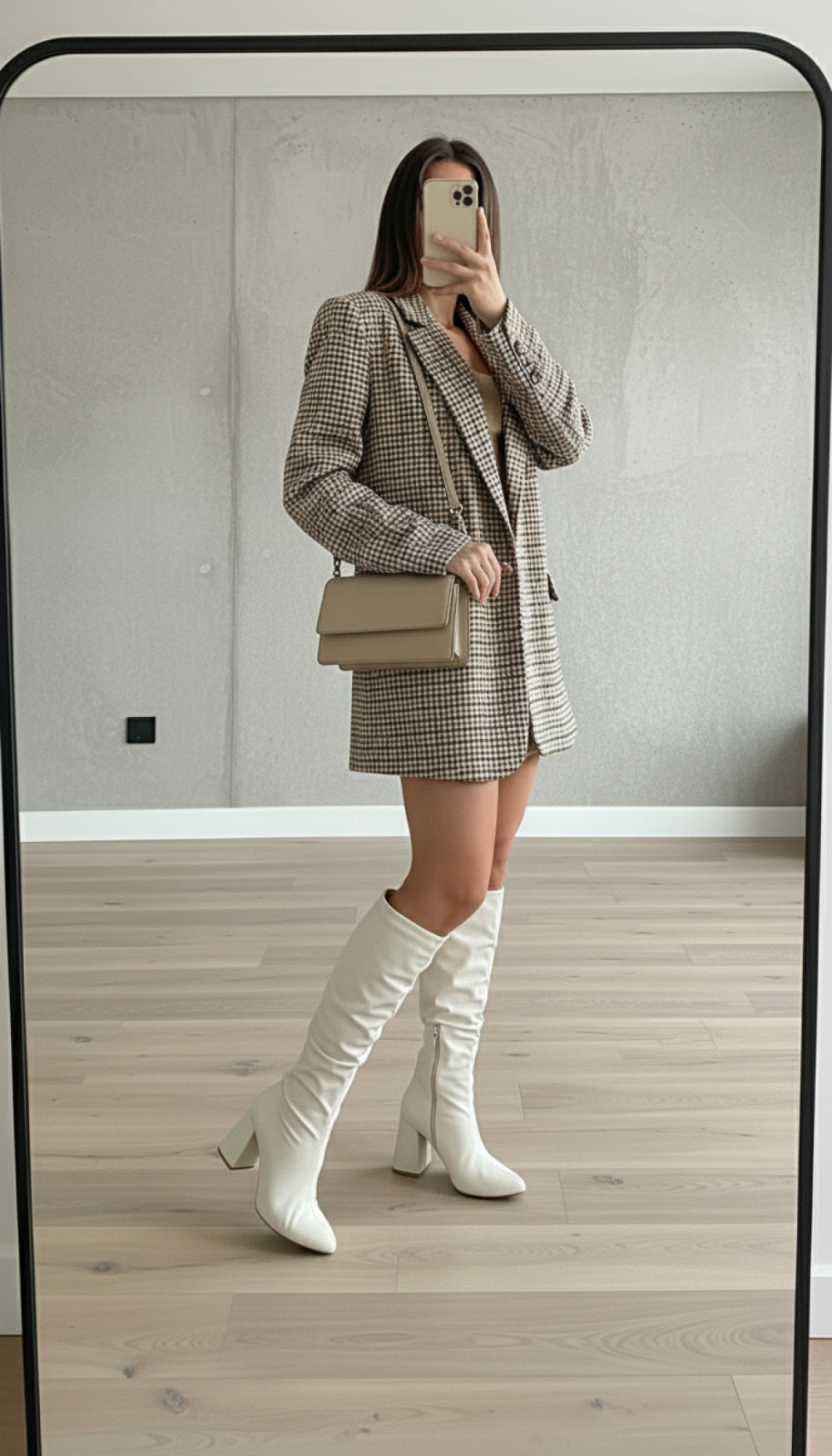 Bota Franzida Feminina Off White em Napa
