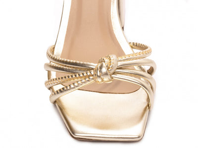 Sandália Feminina Ouro Light Metalizada com Fivela Dourada