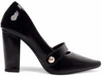 Sapato Scarpin com Aplique Dourado