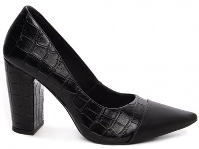 Sapato Scarpin Croco Preto