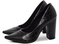 Sapato Scarpin Croco Preto