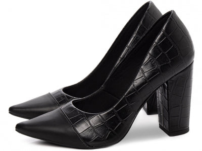Sapato Scarpin Croco Preto