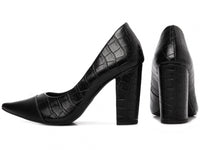 Sapato Scarpin Croco Preto