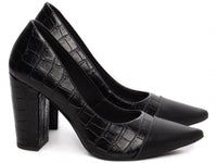Sapato Scarpin Croco Preto