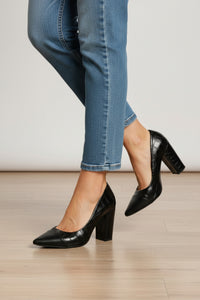 Sapato Scarpin Croco Preto
