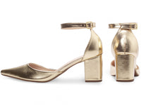 Sapato Scarpin em Napa Dourada