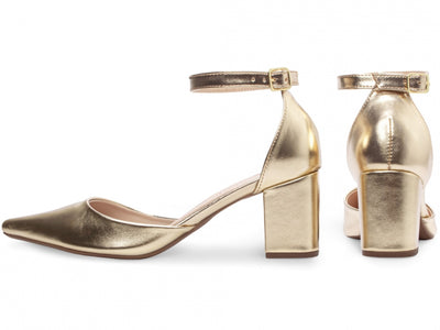 Sapato Scarpin em Napa Dourada