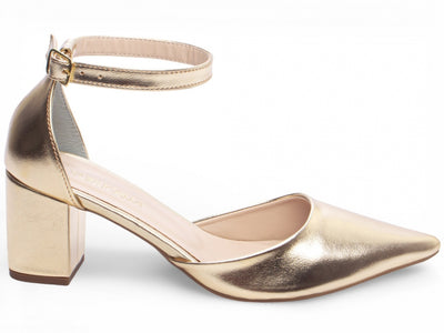 Sapato Scarpin em Napa Dourada