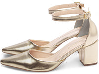 Sapato Scarpin em Napa Dourada