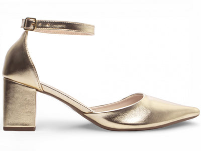 Sapato Scarpin em Napa Dourada