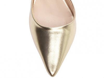 Sapato Scarpin em Napa Dourada