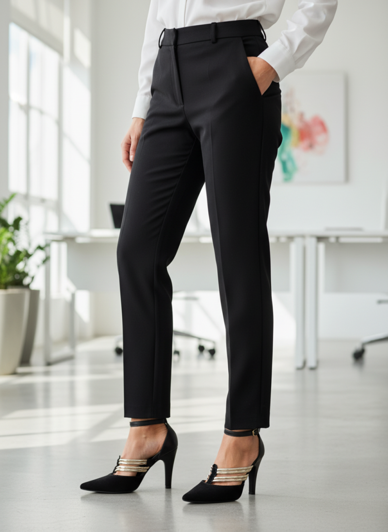 Sapato Scarpin Preto com Tiras Douradas
