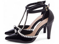 Sapato Scarpin Verniz Preto com Pérola