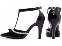 Sapato Scarpin Verniz Preto com Pérola