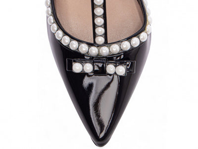 Sapato Scarpin Verniz Preto com Pérola
