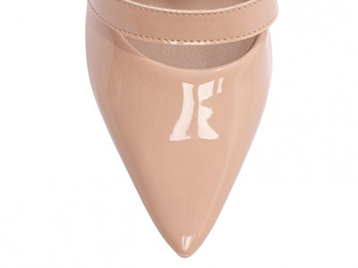 Sapato Scarpin Verniz Rose com Aplique Dourado