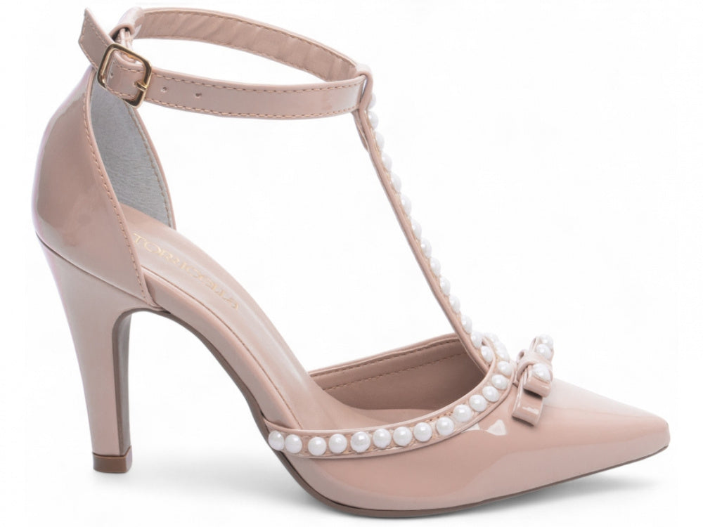 Sapato Scarpin Verniz Rose com Pérola